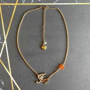Betsey Johnson Vintage Gold Foxy Necklace